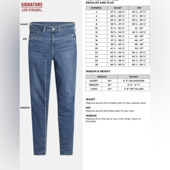 🧨NWT! Levi’s High-Rise Super Skinny Jeans stretch modern size14/ 32W - Picture 12 of 12